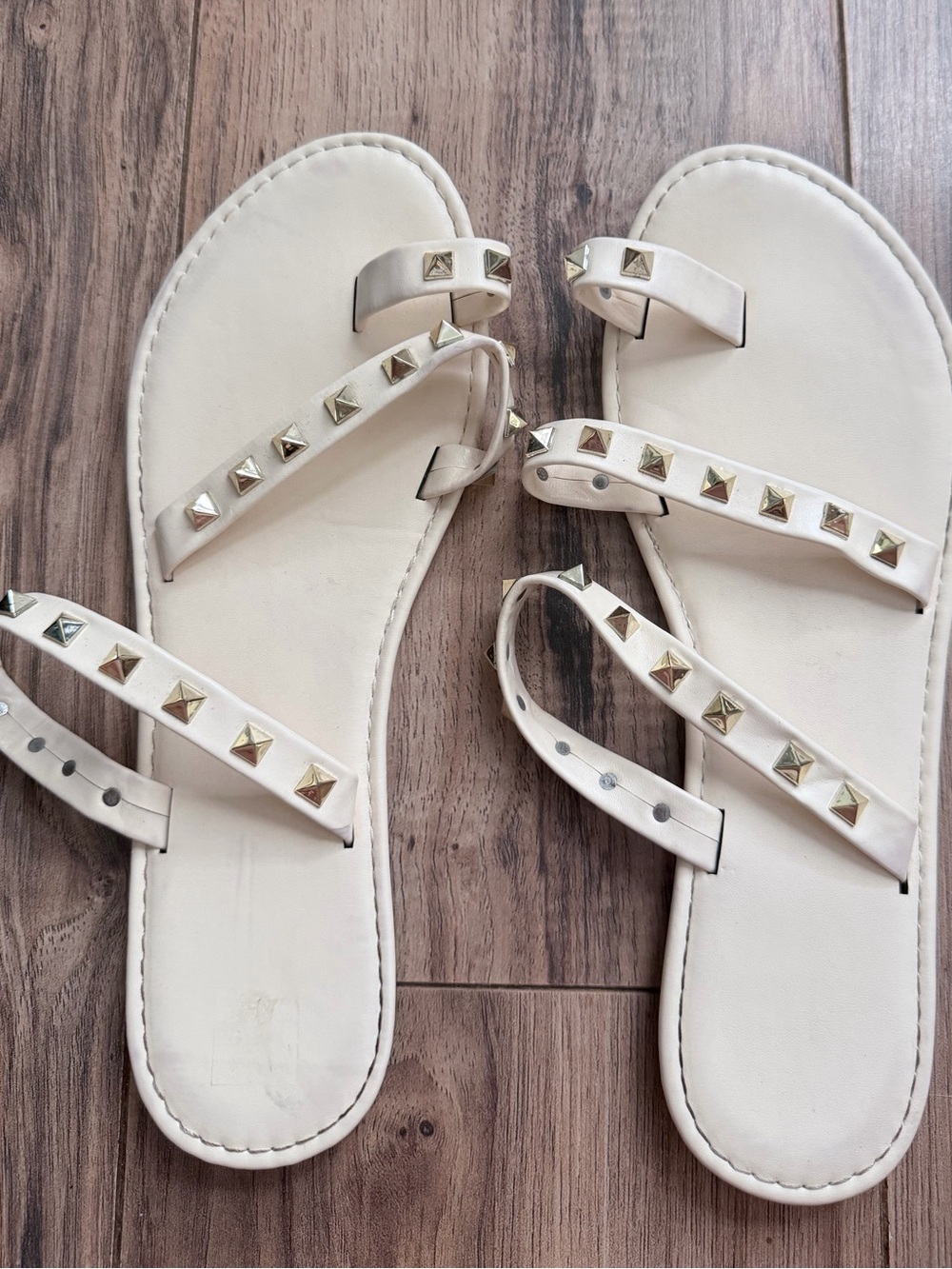 Women’s Cream Studded Strappy Sandals